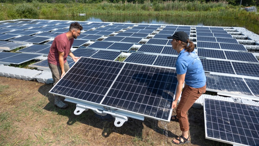 Floating an energy idea: Scientists study solar panel-topped ponds